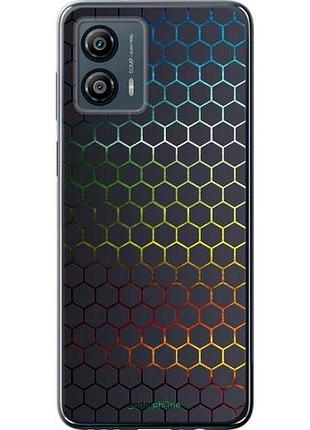 Чехол на motorola moto g53 переливающиеся соты "498u-3047-10746"