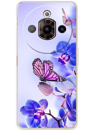 Чохол силіконовий з картинкою на zte nubia focus pro (квітка, метелик на орхідеї)