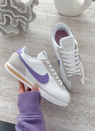 Кроссовки nike cortez white/violet