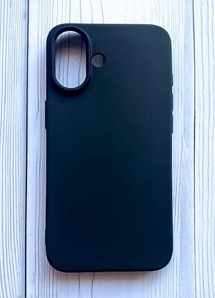 Силіконовий матовий чохол на iphone 16 чорний