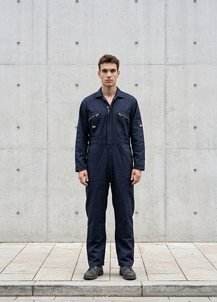 Комбинезон dickies deluxe blended long sleeve coveralls темно-синего цвета