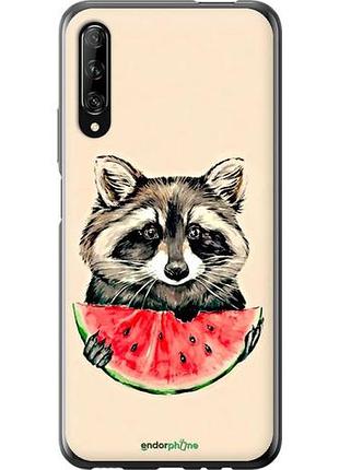 Чехол на huawei p smart pro енотик с арбузом "4605u-1906-10746"