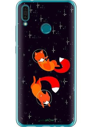 Чехол на huawei y9 2019 лисички в космосе "4519u-1602-10746"