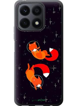 Чехол на huawei honor x8a лисички в космосе "4519u-2963-10746"