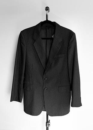 Піджак viktor gollhofer vintage blazer pure new wool black pinstripe suit jacket men's