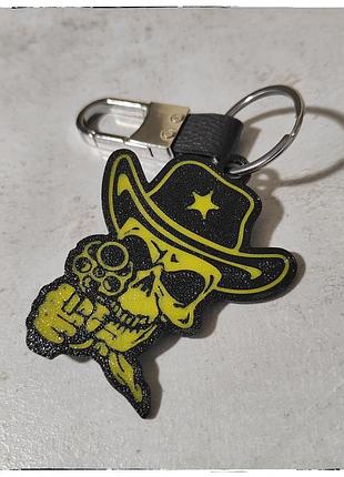 Брелок карабін скелет шериф sheriff на ключ пластиковий
