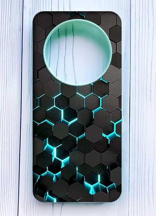 Матовий бірюзовий чохол на xiaomi redmi 14c/poco c75 соти 3d (принт 357)