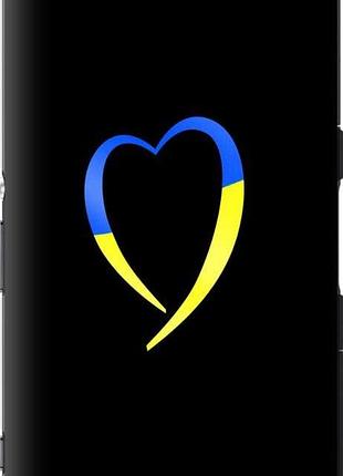 Чехол на sony xperia z3 compact d5803 жёлто-голубое сердце "885u-277-10746"