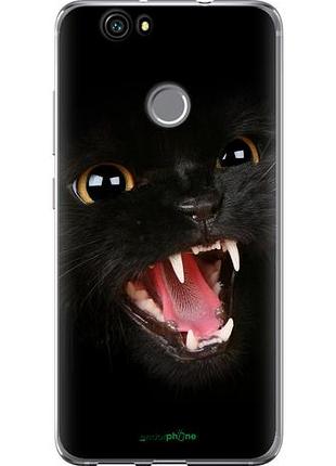 Чехол на huawei nova чёрная кошка "932u-439-10746"