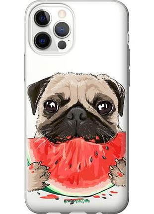 Чехол на iphone 12 мопс и арбуз "4665u-2053-10746"