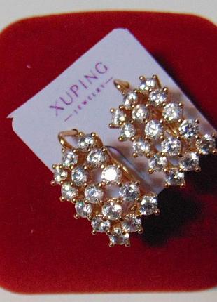 Серьги с цирконами xuping 20х11 мм кс279