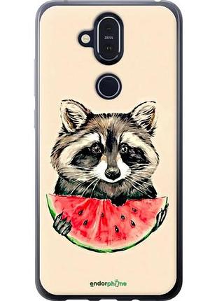 Чехол на nokia 8.1 енотик с арбузом "4605u-1620-10746"