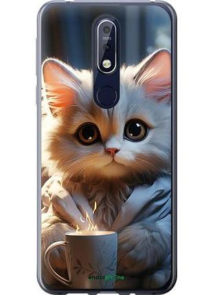 Чехол на nokia 7.1 white cat "5646u-1593-10746"