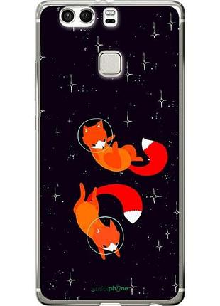Чехол на huawei p9 plus лисички в космосе "4519u-300-10746"