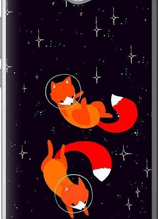 Чехол на huawei y7 2017 лисички в космосе "4519u-1019-10746"