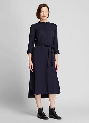 🥰 міді сукня з поясом та кишенями uniqlo