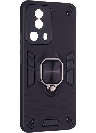 Чехол fiji defence для xiaomi 13 lite защитный бампер с кольцом подставкой black