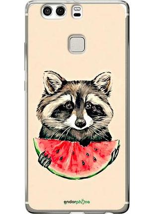 Чехол на huawei p9 plus енотик с арбузом "4605u-300-10746"