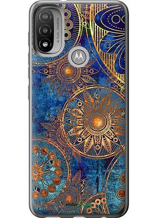 Чехол на motorola e20 золотой узор "678u-2509-10746"