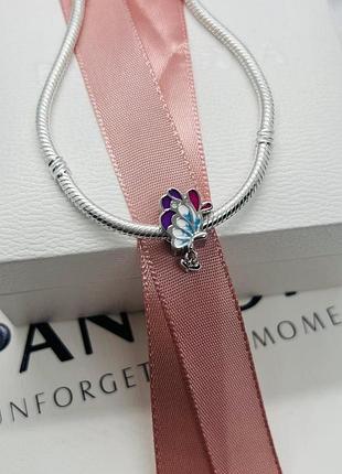 Срібний шарм (бусіна) намистина pandora "метелик" пандора подарок для жінки