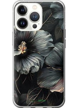 Чехол на iphone 13 pro черные цветы "6031u-2372-10746"