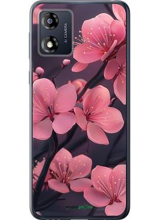 Чохол на motorola moto e13 пурпурова сакура "6075u-3053-10746"