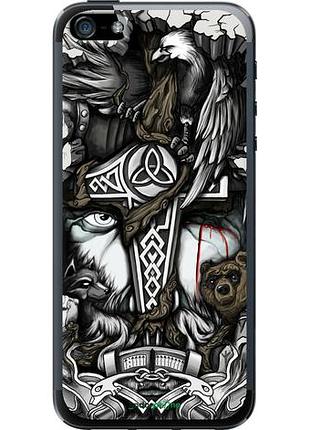 Чехол на iphone se тату викинг "4098u-214-10746"