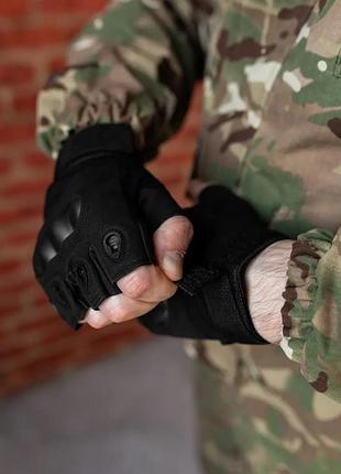 Рукавиці тактичні безпалі чорні