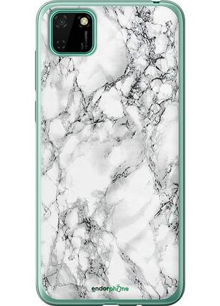 Чехол на huawei y5p мрамор белый "4480u-1936-10746"