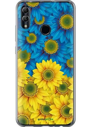 Чехол на huawei honor 10 lite жёлто-голубые цветы "1048u-1618-10746"