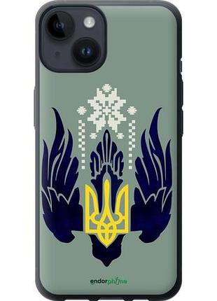 Чехол на iphone 14 тризуб с крыльями "5640u-2648-10746"