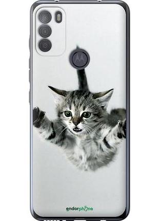 Чехол на motorola g50 летящий котёнок "2322u-2354-10746"