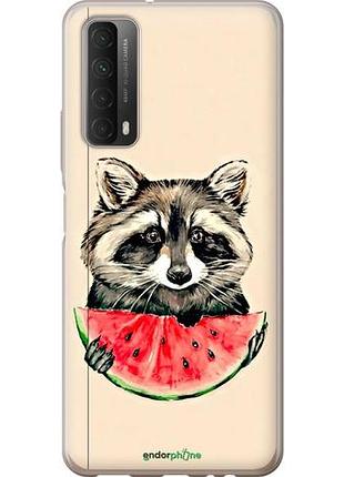 Чехол на huawei p smart 2021 енотик с арбузом "4605u-2100-10746"