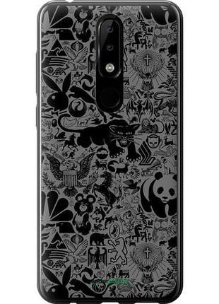 Чехол на nokia 5.1 plus чёрно-серый стикер бомбинг "2432u-1543-10746"