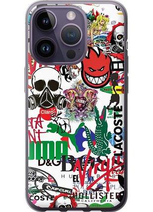 Чехол на iphone 14 pro many different logos "4022u-2646-10746"