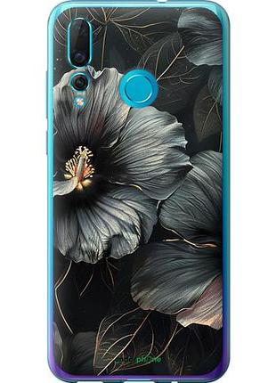Чохол на huawei nova 4 чорні квіти "6031u-1632-10746"
