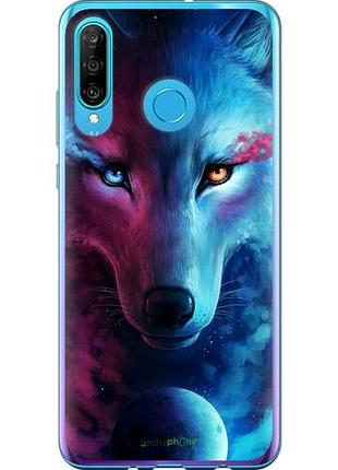 Чехол на huawei p30 lite арт-волк "3999u-1651-10746"