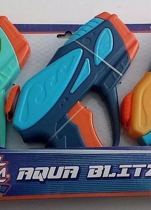 Комплект дитячих водяних пістолетів бластерів tidal storm aqua blitz water blaster 3 шт. вік 5+