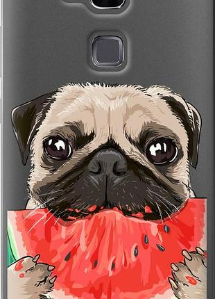 Чехол на huawei ascend mate 7 мопс и арбуз "4665u-140-10746"