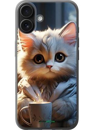 Чехол на iphone 16 plus white cat "5646u-3714-10746"