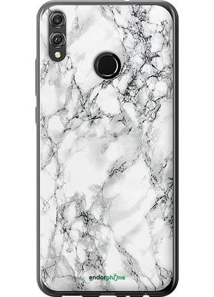Чехол на huawei honor 8x мрамор белый "4480u-1596-10746"
