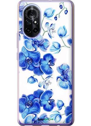 Чехол на huawei nova 8 голубые орхидеи "4406u-2245-10746"