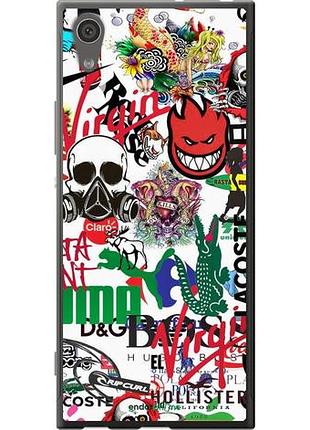 Чехол на sony xperia xa1 g3112 many different logos "4022u-964-10746"
