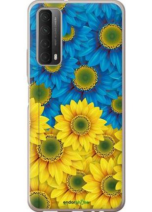 Чохол на huawei p smart 2021 жовто-блакитні квіти "1048u-2100-10746"