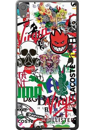 Чехол на sony xperia xa ultra dual f3212 many different logos "4022u-391-10746"
