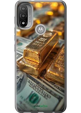Чехол на motorola e20 слитки и доллары "6105u-2509-10746"