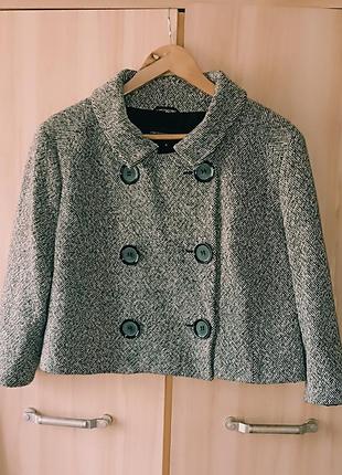 Укорочене вовняне пальто. marks&amp;spencer
