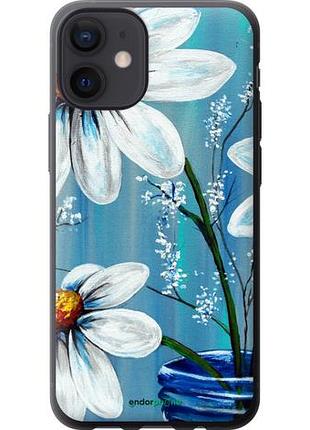 Чехол на iphone 12 mini красивые арт-ромашки "4031u-2071-10746"