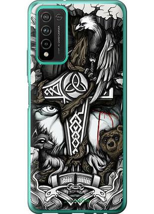 Чехол на huawei honor 10x lite тату викинг "4098u-2198-10746"
