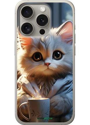 Чехол на iphone 15 pro white cat "5646u-3096-10746"